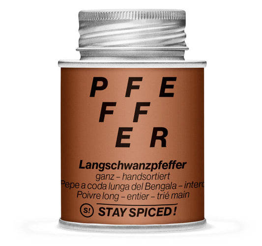 Bengalischer Langschwanzpfeffer ganz - Geschlossene Braun Gewürzdose von STAY SPICED!