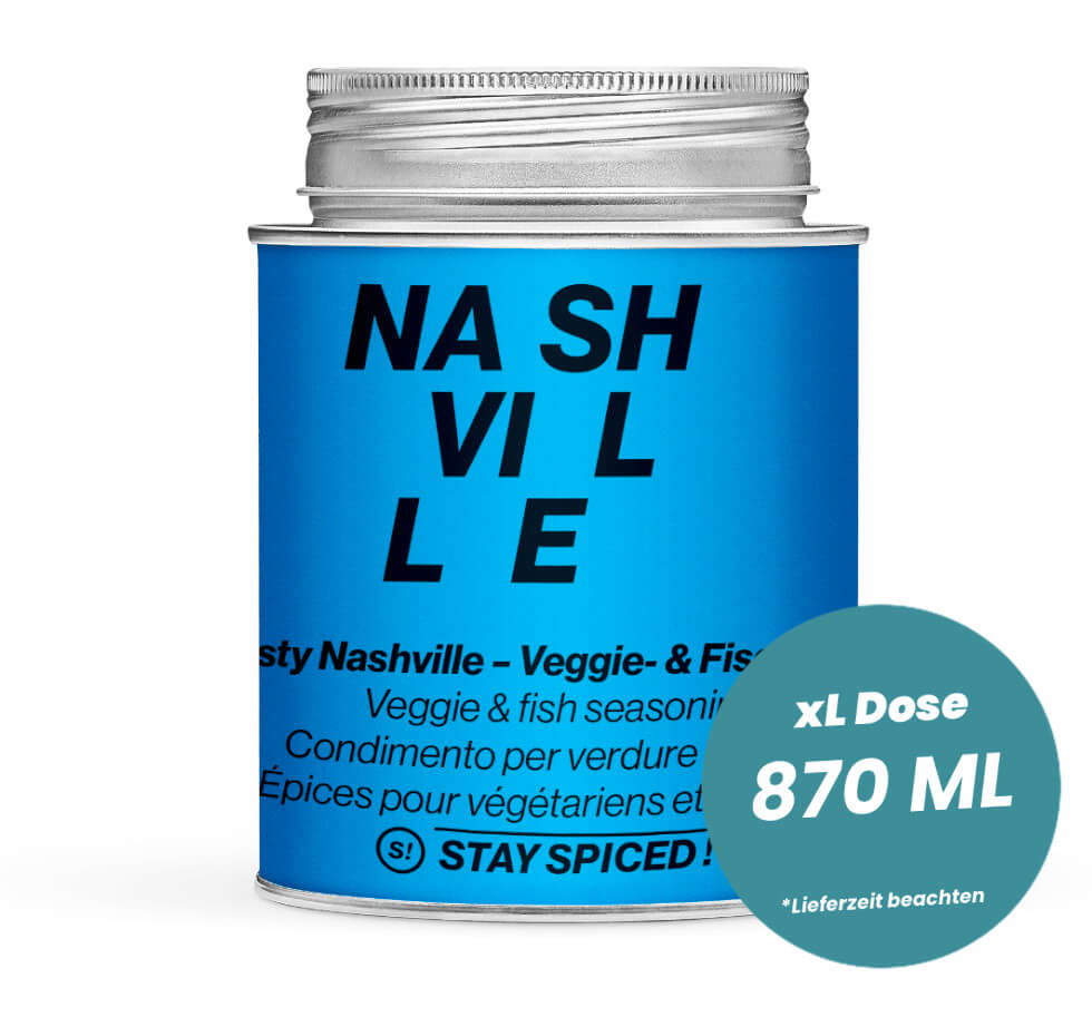 Crusty Nashville Veggie & Fischgewürz in der grossen XL-Dose (870ml) von STAY SPICED!