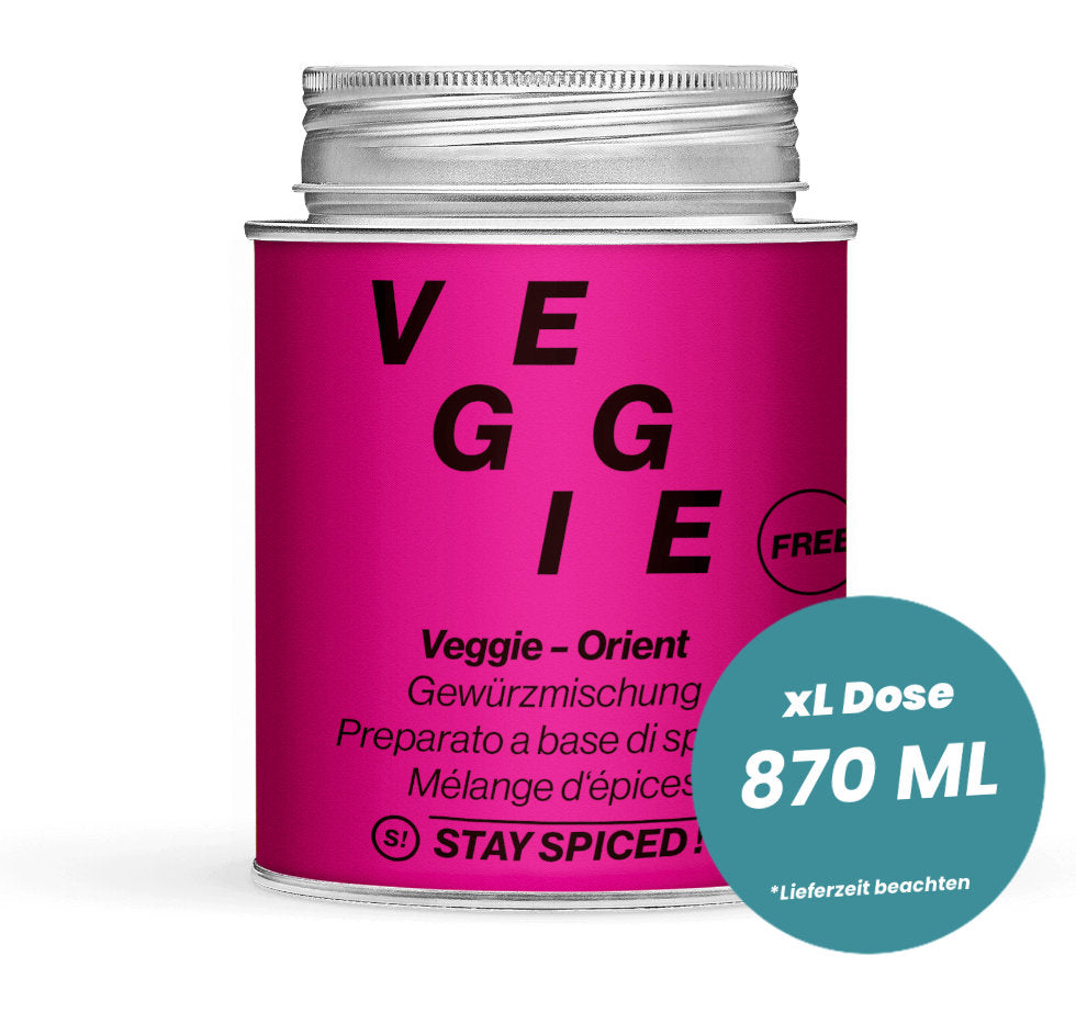 FREE Veggie Orient in der grossen XL-Dose (870ml) von STAY SPICED!