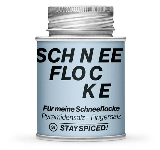 Schneeflocke Pyramidensalz - Geschlossene Hellblau Gewürzdose von STAY SPICED