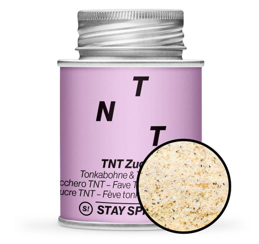 TNT Zucker - Pinke Gewürzdose mit kleiner runder Gewürz-Vorschau von STAY SPICED! bei Chefkoch-Gewürze