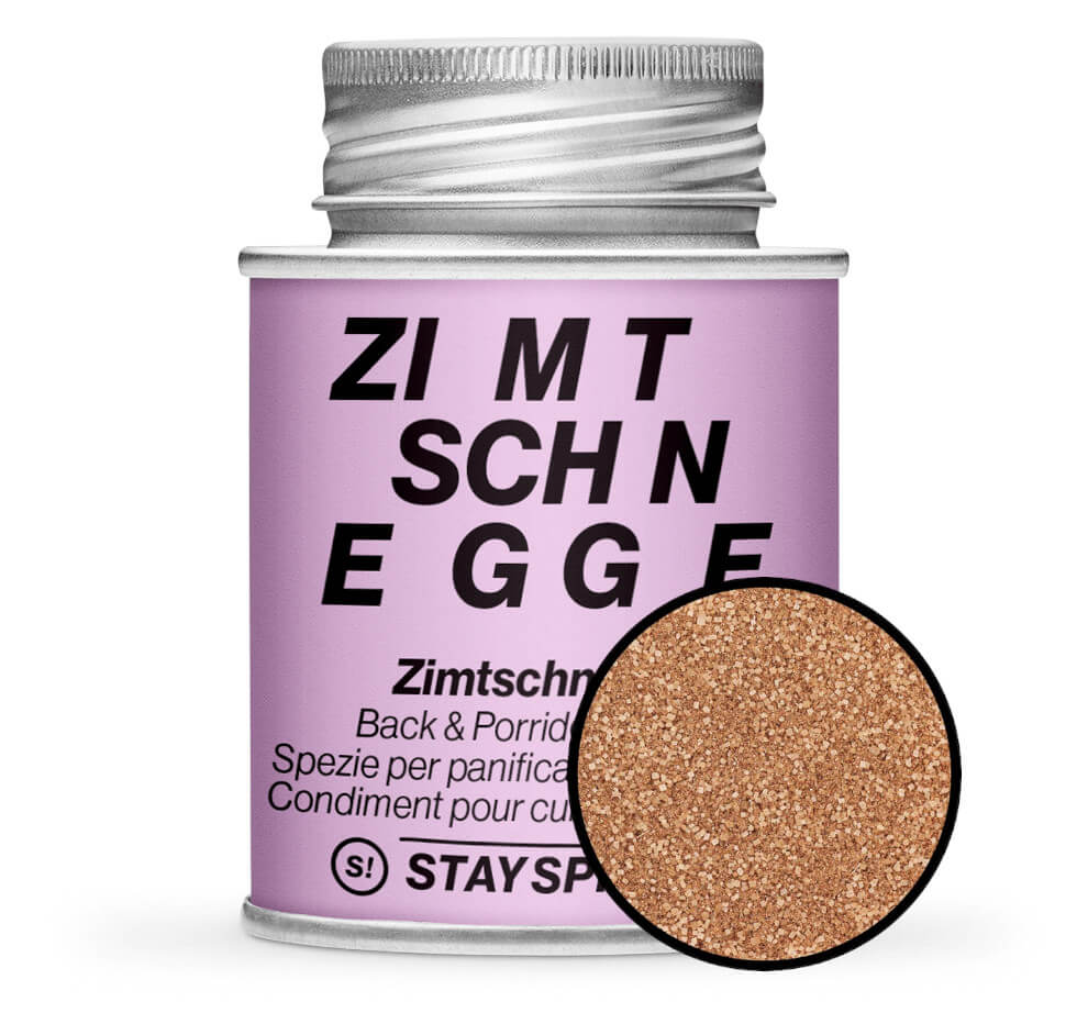 Zimtschnegge - Pinke Gewürzdose mit kleiner runder Gewürz-Vorschau von STAY SPICED! bei Chefkoch-Gewürze
