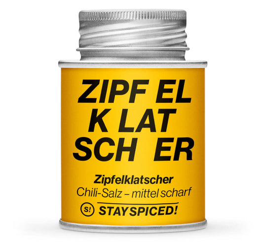 Zipfelklatscher Chili-Salz - Geschlossene Gelb Gewürzdose von STAY SPICED