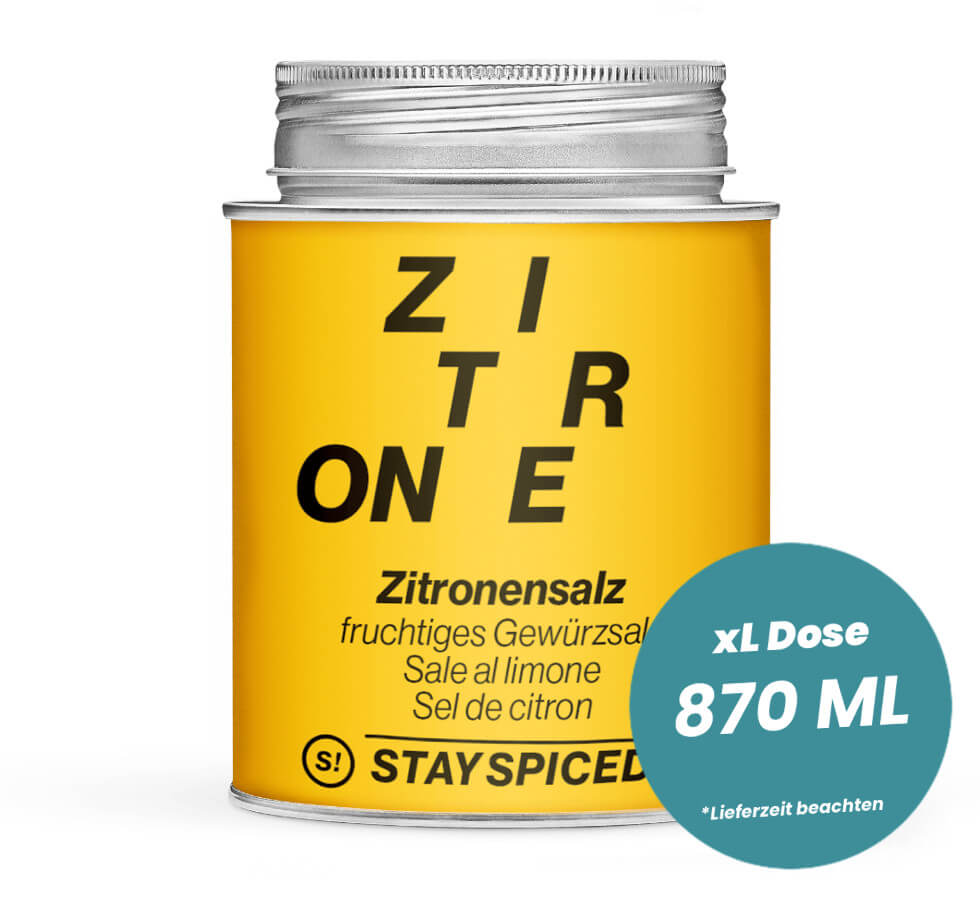 Zitronensalz in der grossen XL-Dose (870ml) von STAY SPICED!