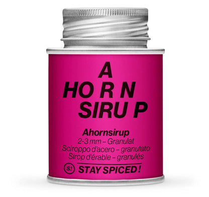 Ahornsirup Granulat - Geschlossene pinke Gewürzdose von STAY SPICED