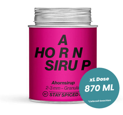 Ahornsirup Granulat in der grossen XL-Dose (870ml) von STAY SPICED