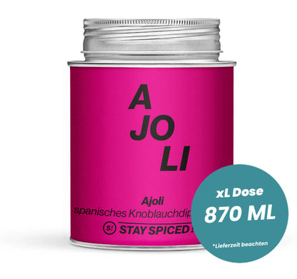 Ajoli Knoblauch-Dip in der grossen XL-Dose (870ml) von STAY SPICED!