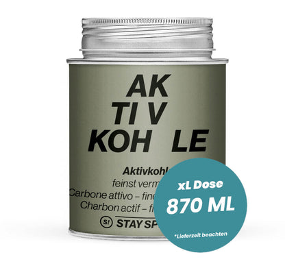Grosse graue XL-Dose mit Aktivkohle, Lebensmittelecht von STAY SPICED! bei Chefkoch-Gewürze