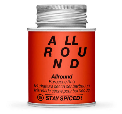Allround BBQ Rub - Geschlossene rote Gewürzdose von STAY SPICED