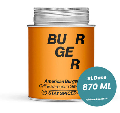 American Burger Fleischgewürz in der grossen XL-Dose (870ml) von STAY SPICED !