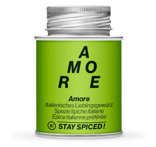 Amore Gewürzmischung - Geschlossene grüne Gewürzdose von STAY SPICED!