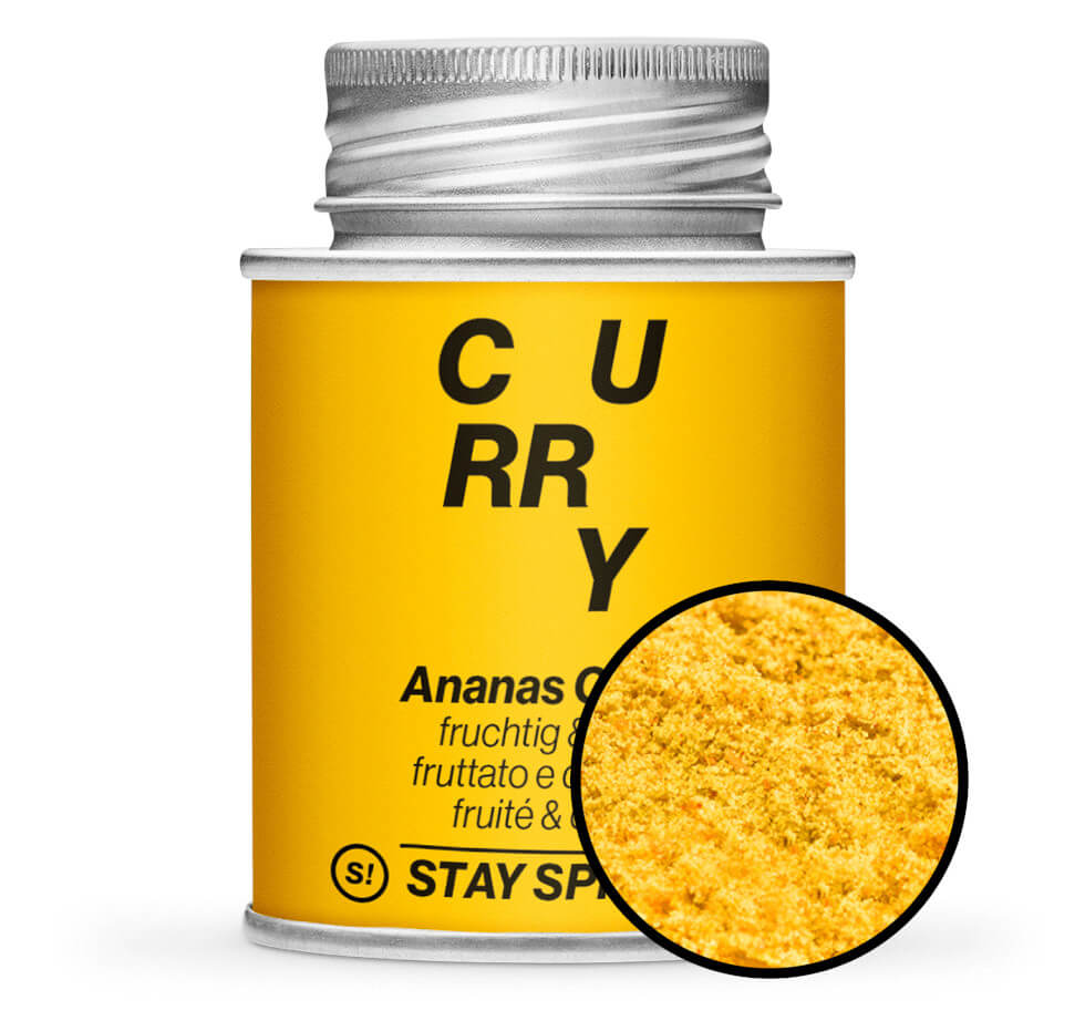 Ananas Curry - Geschlossene Gelb Gewürzdose von STAY SPICED!