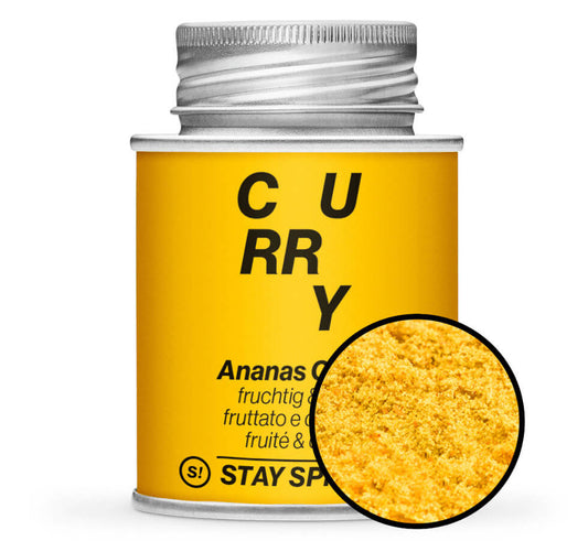 Ananas Curry - Geschlossene Gelb Gewürzdose von STAY SPICED!