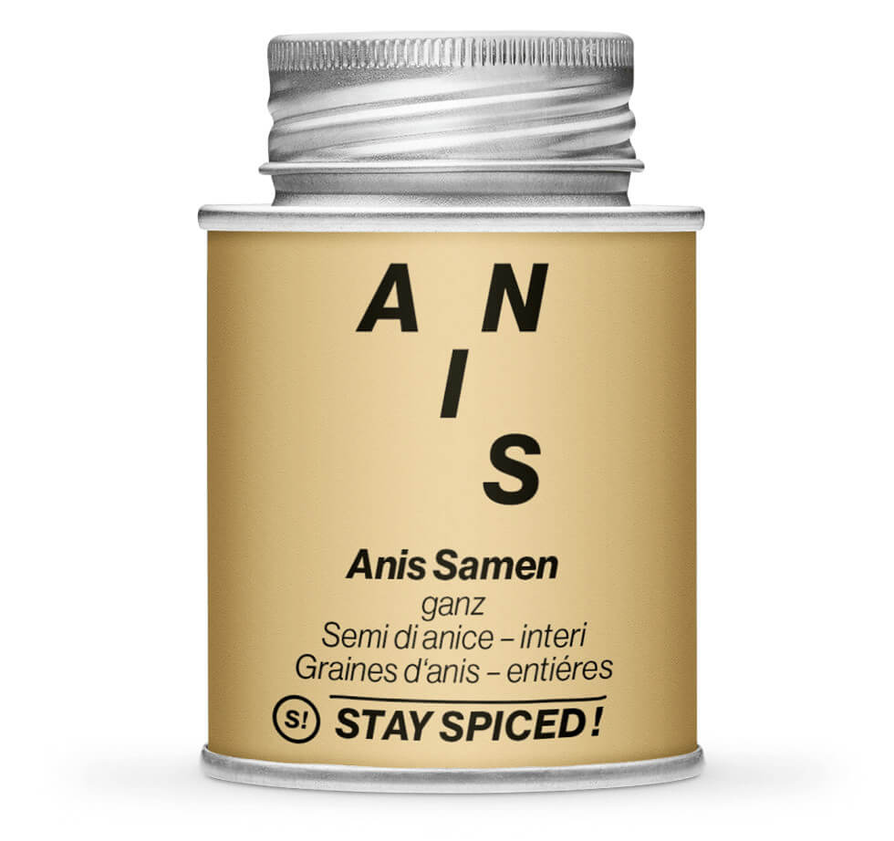 Ockerfarbene Gewürzdose mit Anis Samen ganz von STAY SPICED! bei Chefkoch-Gewürze