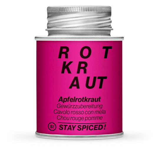 Apfelrotkraut Gewürz - Geschlossene pinke Gewürzdose von STAY SPICED!