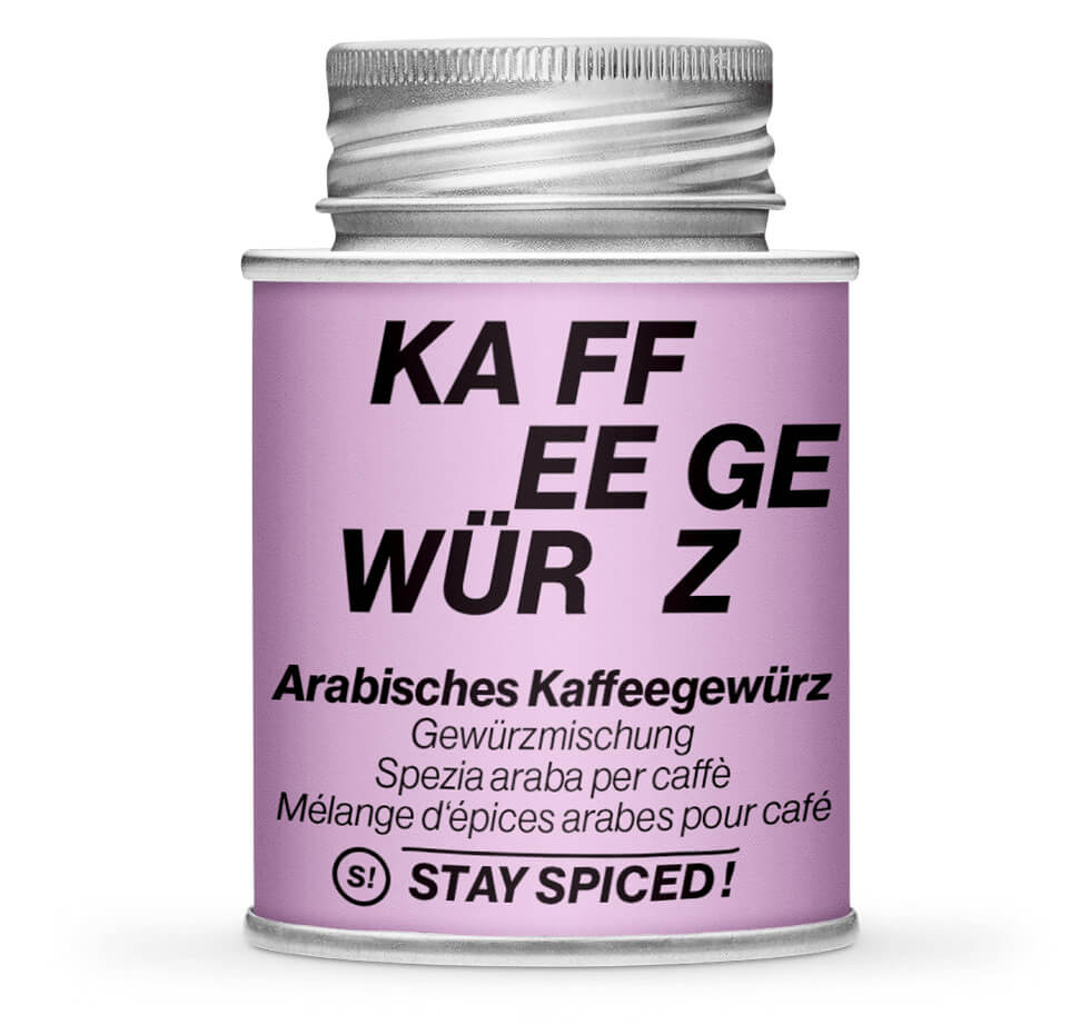 Arabisches Kaffeegewürz - Geschlossene pinke Gewürzdose von STAY SPICED