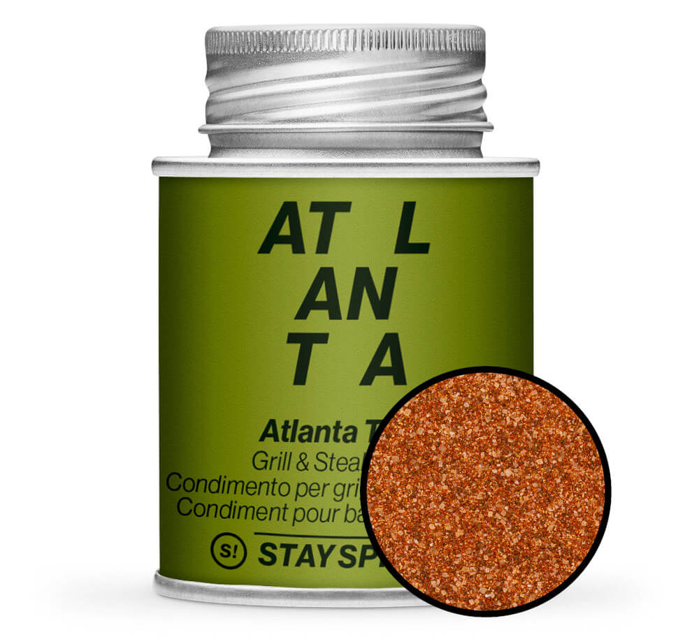Atlanta Taste, Grill & Steakgewürz - Grüne Gewürzdose mit kleiner runder Gewürz-Vorschau von STAY SPICED ! bei Chefkoch-Gewürze