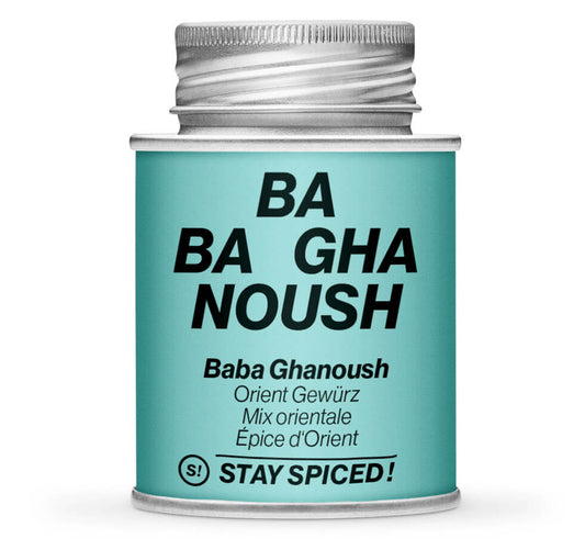 Baba Ghanoush - orientalische Mischung - Geschlossene hellblaue Gewürzdose von STAY SPICED