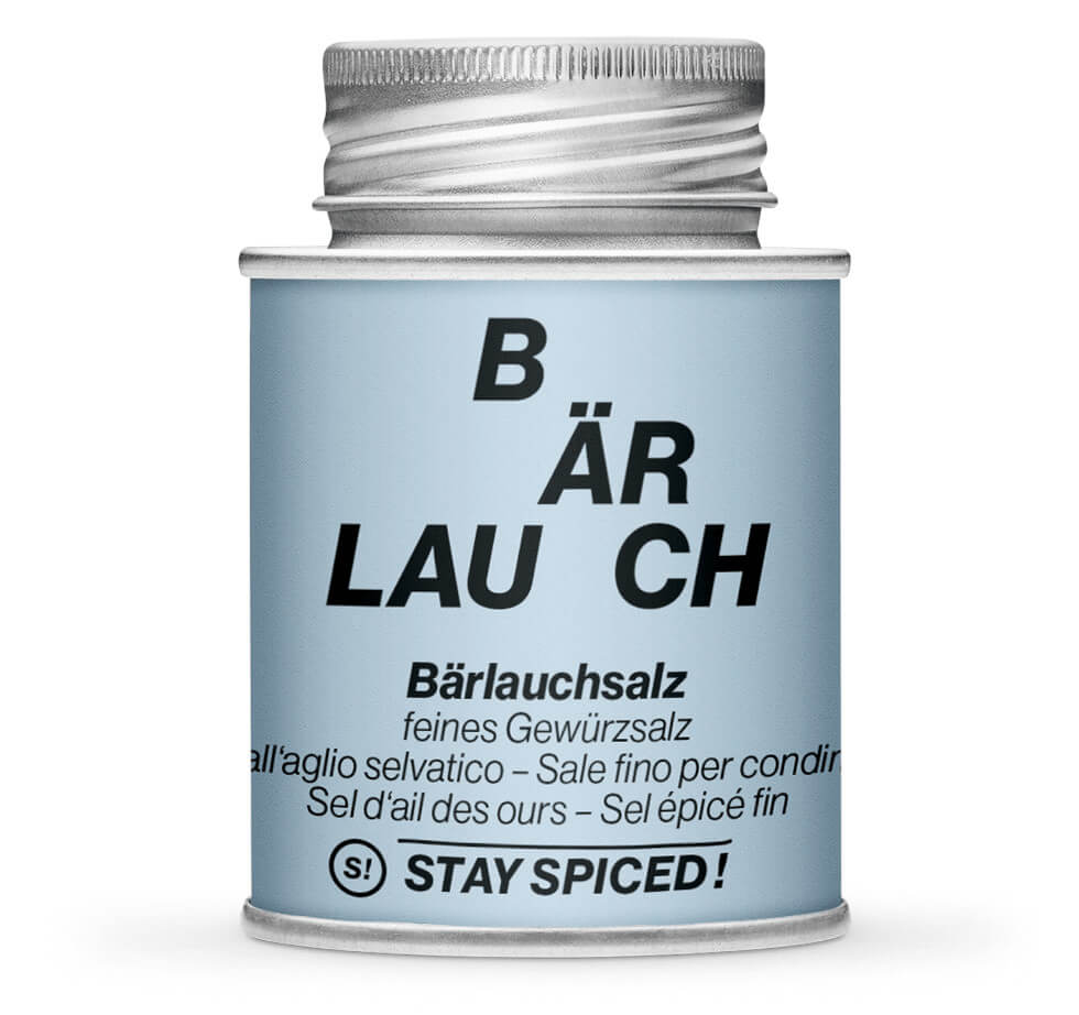 Bärlauchsalz - Geschlossene hellblaue Gewürzdose von STAY SPICED