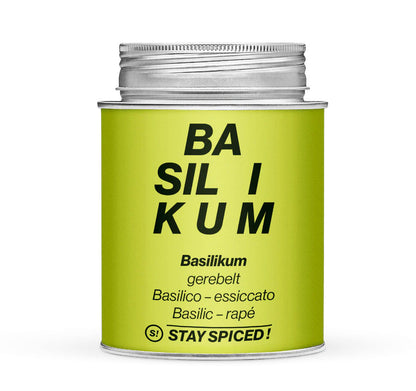 Hellgrüne Gewürzdose mit Basilikum gerebelt von STAY SPICED! bei Chefkoch-Gewürze