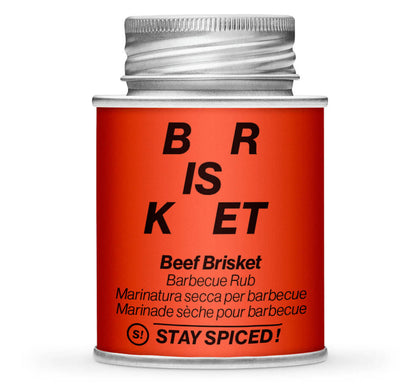 Beef Brisket - Barbecue Rub - Geschlossene rote Gewürzdose von STAY SPICED
