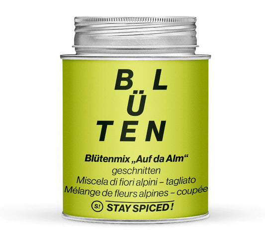 Blütenmix Auf da Alm - Geschlossene hellgrüne Gewürzdose von STAY SPICED