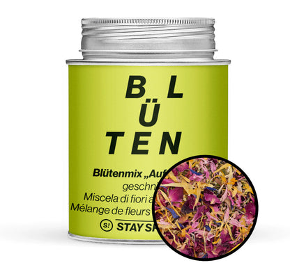 Blütenmix Auf da Alm - Hellgrüne Gewürzdose mit kleiner runder Gewürz-Vorschau von STAY SPICED ! bei Chefkoch-Gewürze