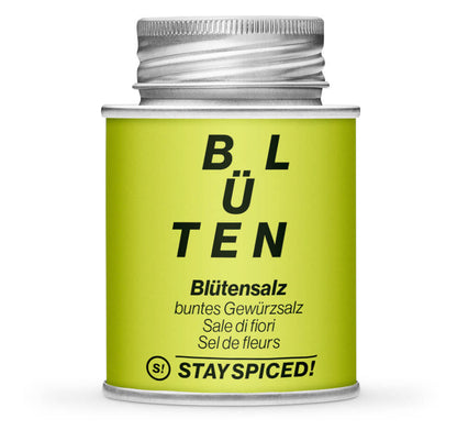 Blütensalz - Geschlossene hellgrüne Gewürzdose von STAY SPICED