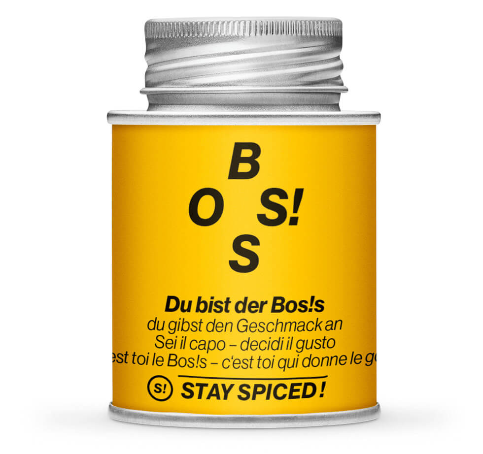 BOS!S - Wurst & Fleisch - Geschlossene gelbe Gewürzdose von STAY SPICED