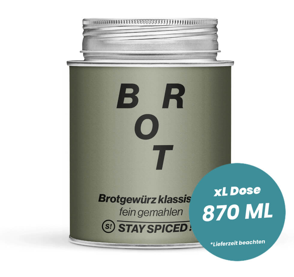 Brotgewürz gemahlen in der grossen XL-Dose (870ml) von STAY SPICED!