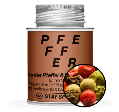 Bunter Pfeffer ganz für die Mühle - Braun Gewürzdose von STAY SPICED! bei Chefkoch-Gewürze