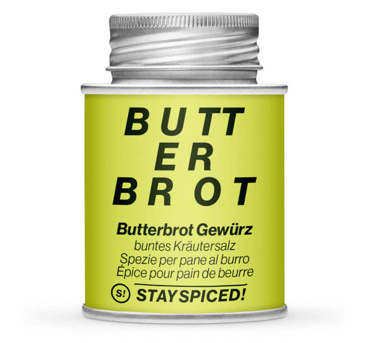 Butterbrot Gewürz - Geschlossene hellgrüne Gewürzdose von STAY SPICED