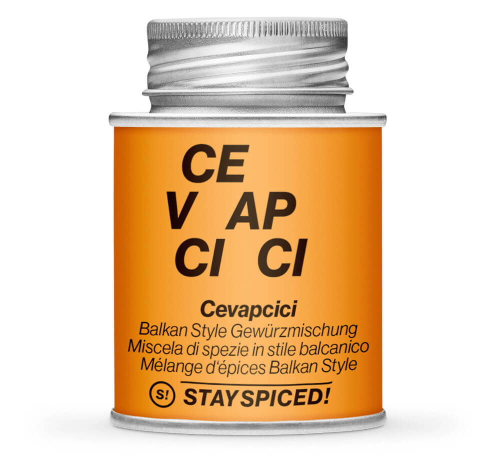 Cevapcici - Geschlossene orange Gewürzdose von STAY SPICED