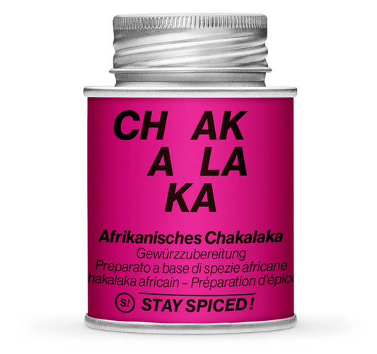 Chakalaka - exotische Gewürzmischung - Geschlossene pinke Gewürzdose von STAY SPICED !
