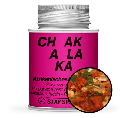 Chakalaka - exotische Gewürzmischung - Pinke Gewürzdose mit kleiner runder Gewürz-Vorschau von STAY SPICED ! bei Chefkoch-Gewürze