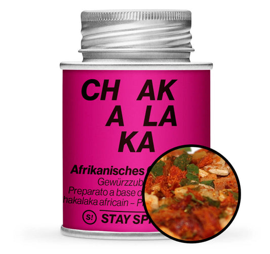 Chakalaka - exotische Gewürzmischung - Pinke Gewürzdose mit kleiner runder Gewürz-Vorschau von STAY SPICED ! bei Chefkoch-Gewürze