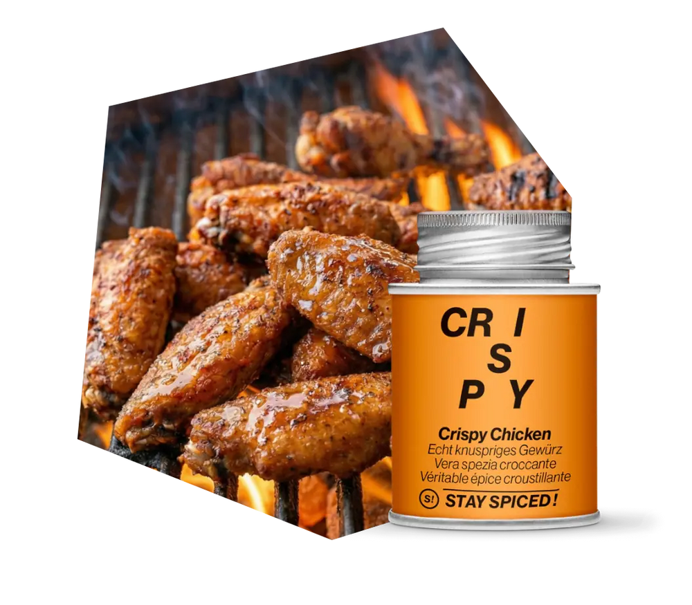 Knusprige Pouletflügeli auf dem Grill mit exklusivem Fleischgewürz online kaufen bei chefkoch-gewürze Schweiz