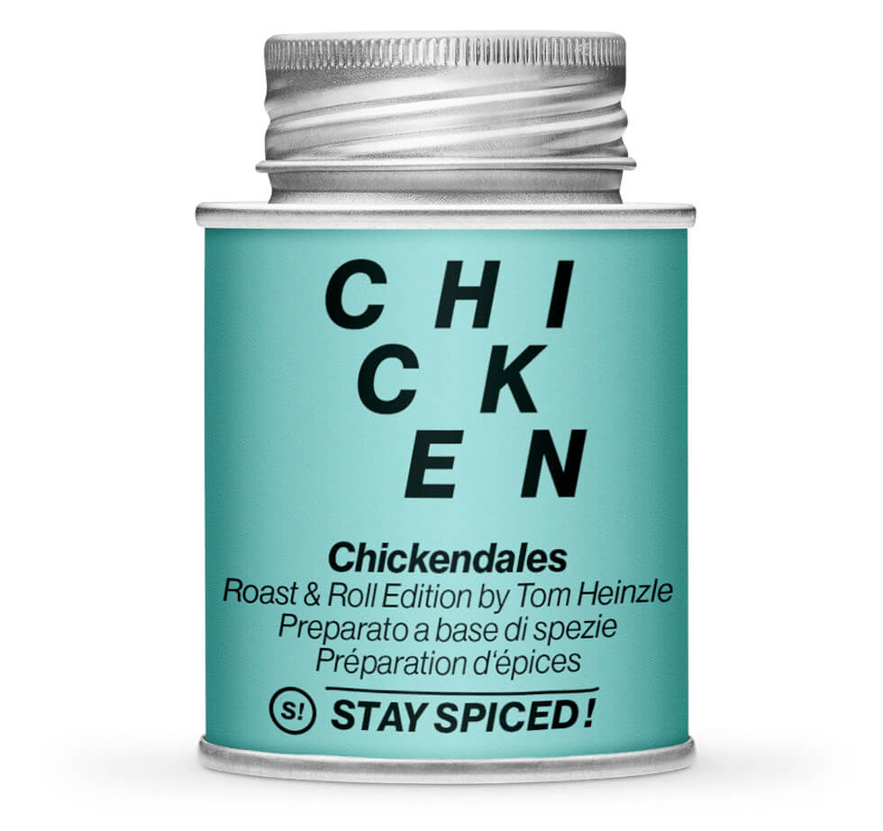 Chickendales Gewürzzubereitung - Geschlossene hellblaue Gewürzdose von STAY SPICED