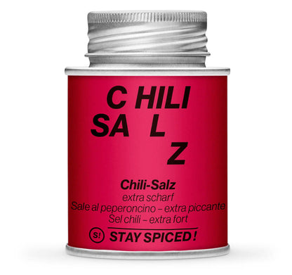 Chili-Salz extra scharf - Geschlossene pinke Gewürzdose von STAY SPICED