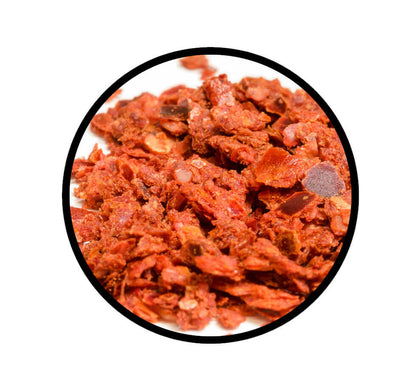 Chili & Peperoncino mild ohne Saat - Detaillierte Nahaufnahme der Textur / Struktur