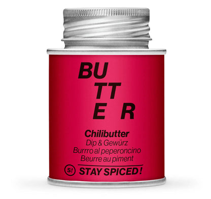 Chilibutter - Dip & Streugewürz - Geschlossene rote Gewürzdose von STAY SPICED