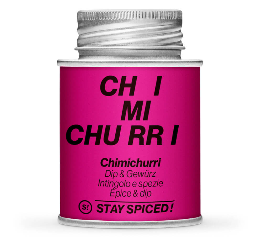 Chimichurri - original Blend Gewürzzubereitung - Geschlossene pinke Gewürzdose von STAY SPICED