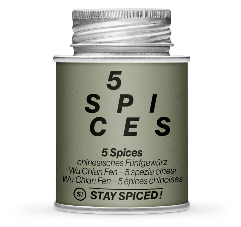 Chinesisches Fünferlei 5 Spices - Geschlossene olivgrüne Gewürzdose von STAY SPICED!