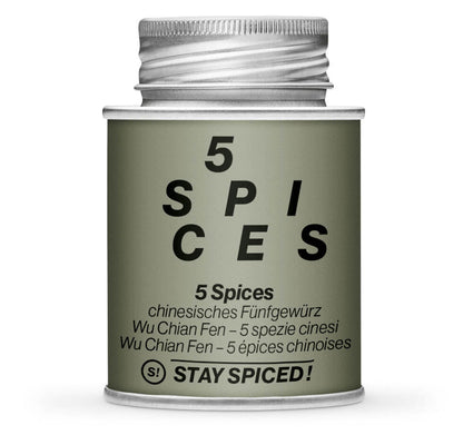 Chinesisches Fünferlei 5 Spices - Geschlossene olivgrüne Gewürzdose von STAY SPICED!