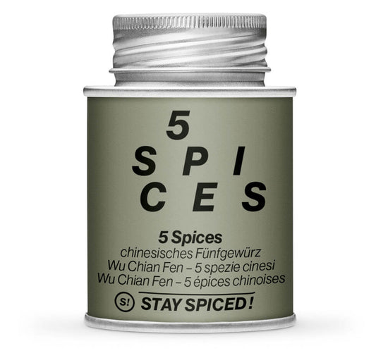 Chinesisches Fünferlei 5 Spices - Geschlossene olivgrüne Gewürzdose von STAY SPICED!