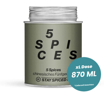Chinesisches Fünferlei 5 Spices in der grossen XL-Dose (870ml) von STAY SPICED!