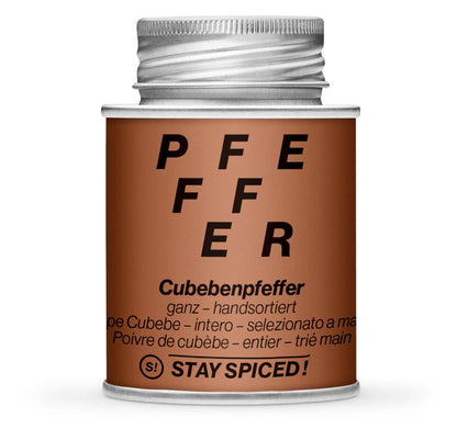 Cubebenpfeffer ganz - Geschlossene Braun Gewürzdose von STAY SPICED!