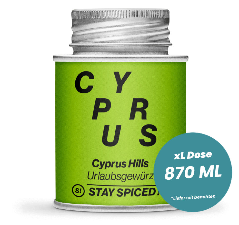 Cyprus Hills Urlaubsgewürz in der grossen XL-Dose (870ml) von STAY SPICED!