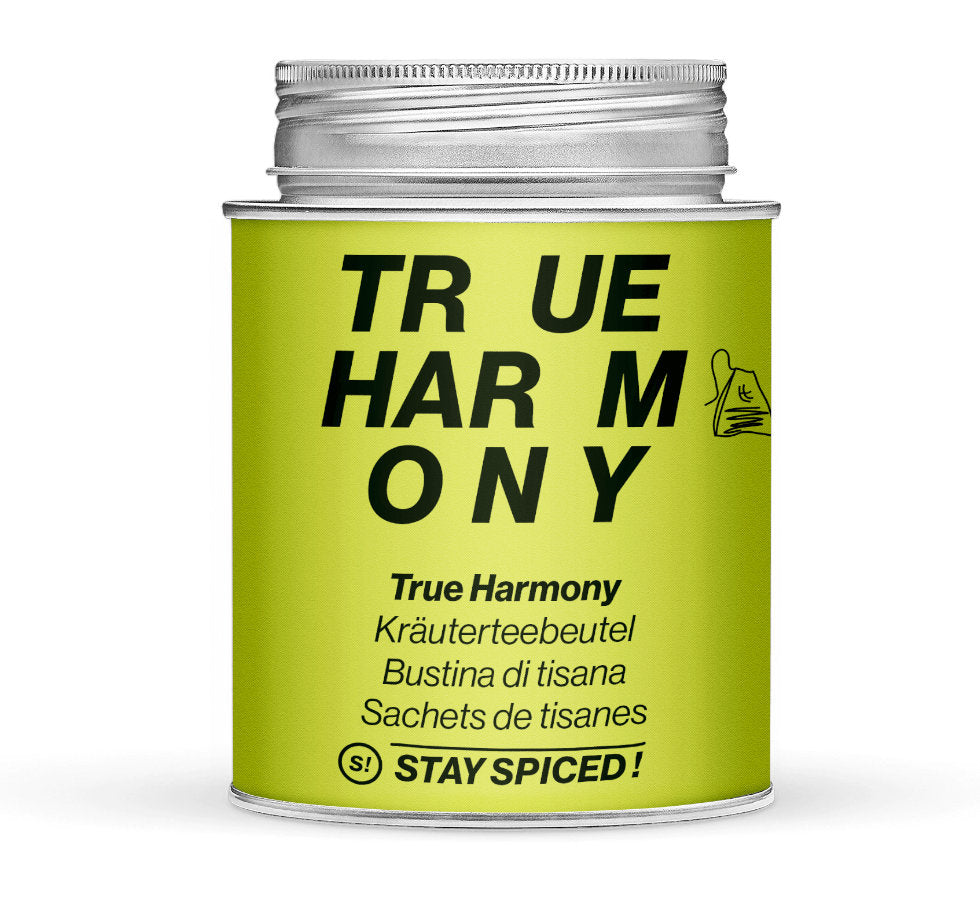 True Harmony Teemischung - Geschlossene hellgrüne Gewürzdose von STAY SPICED