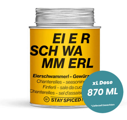 Eierschwammerl Gewürzsalz in der grossen XL-Dose (870ml) von STAY SPICED!